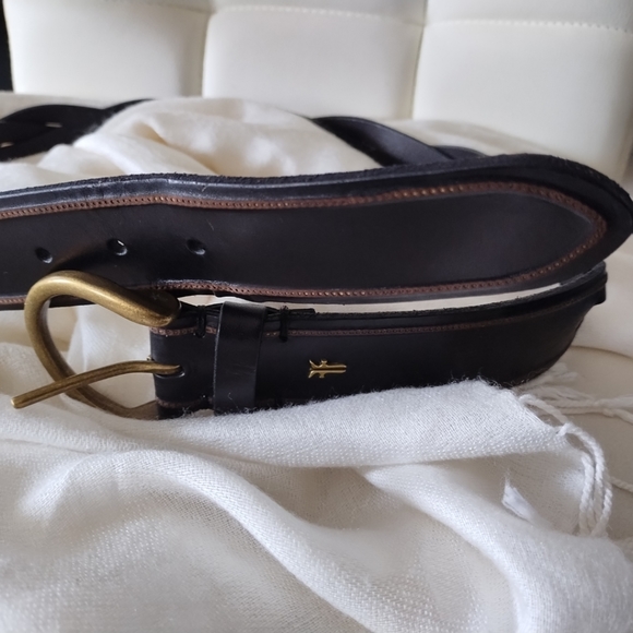 Frye | D-Ring Braided Genuine Leather Buckle Belt in Black - Picture 10 of 16